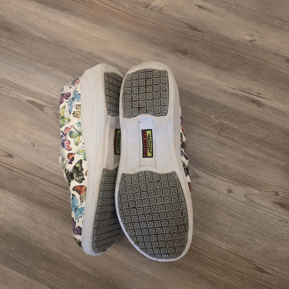La Forst Slip Resistant Butterfly Pattern Slip On Clog /Work Shoes Size 9.5 - Picture 5 of 6